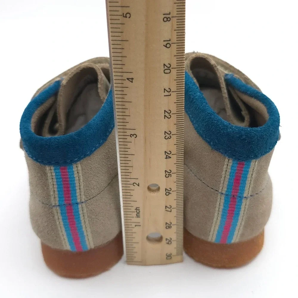 CLARKS New Wallabee Booties US 6W Big Kid Sand Combi LEATHER Toddler Shoes Suede